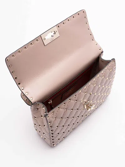 Valentino Medium Shoulder Bag Spike Rockstud In Nude