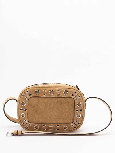 Valentino Nellcote Suede Crossbody In Neutral