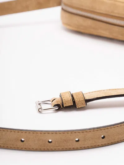 Valentino Nellcote Suede Crossbody In Neutral