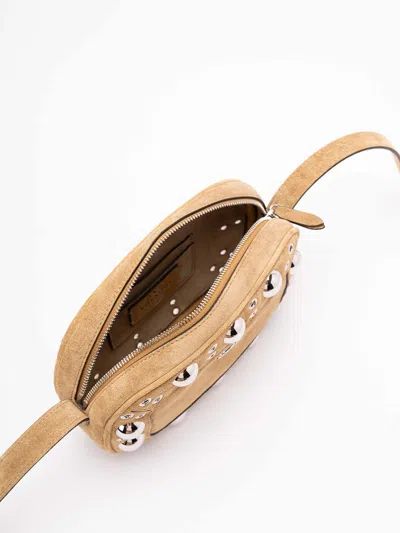 Valentino Nellcote Suede Crossbody In Neutral