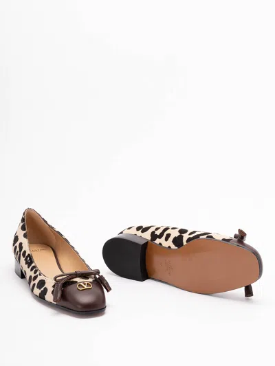 Valentino Garavani Ballerina Leather-trimmed Leopard-print Calf Hair Flats In Multi