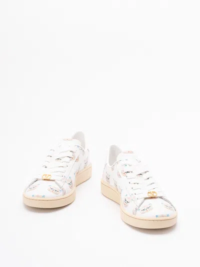 Valentino Artistic Maison Cat Leather Sneakers In Multi