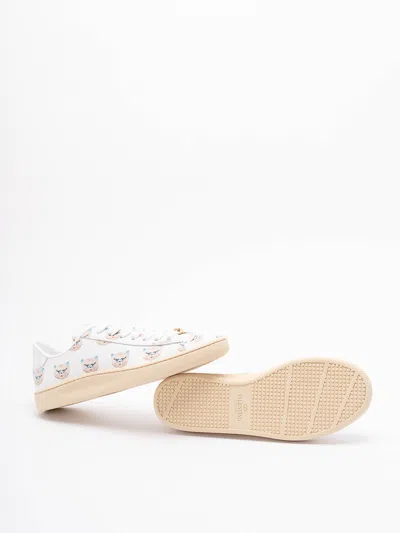 Valentino Artistic Maison Cat Leather Sneakers In Multi