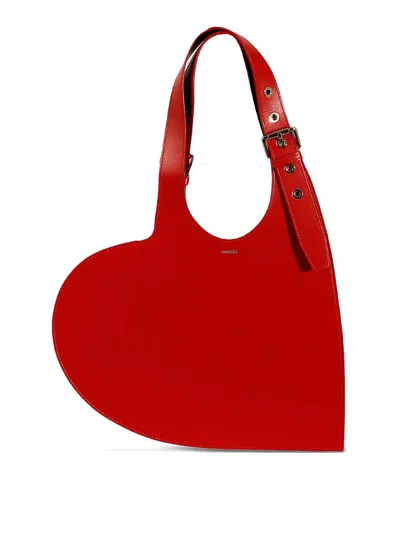 Coperni Heart-shaped Red Bag With Metallic Studs In Red