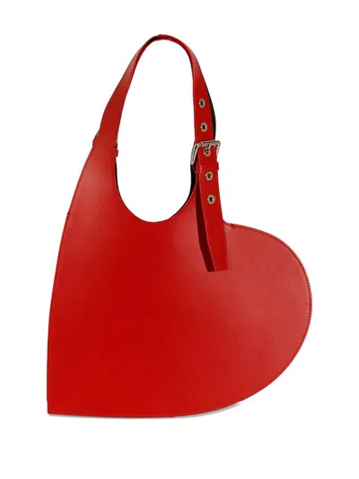 Coperni Heart-shaped Red Bag With Metallic Studs In Red