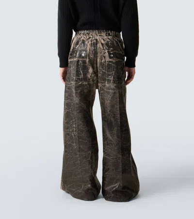 Rick Owens Drkshdw Coated Cotton Wide-leg Pants In Black
