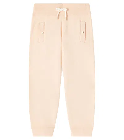 Chloé Logo Cotton And Wool Sweatpants In Orange