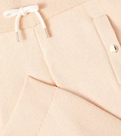 Chloé Logo Cotton And Wool Sweatpants In Orange
