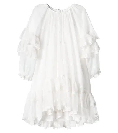 Chloé Ivory Dress For Girl With Flowers In White