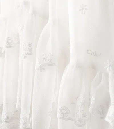 Chloé Ivory Dress For Girl With Flowers In White