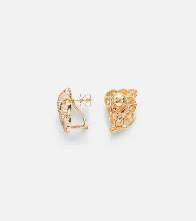 Anita Ko Croissant 18kt Gold Earrings With Diamonds In Gold
