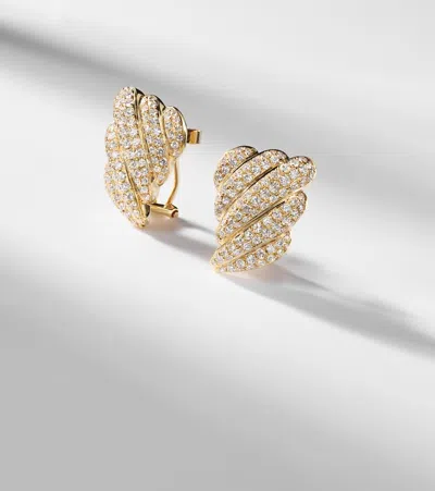 Anita Ko Croissant 18kt Gold Earrings With Diamonds In Gold