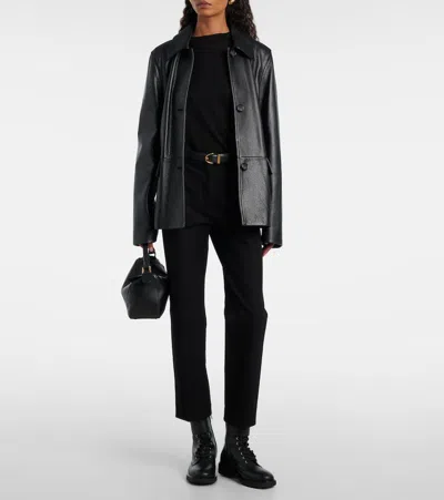 Gianvito Rossi Leather Buckle Cuff Combat Booties In Black