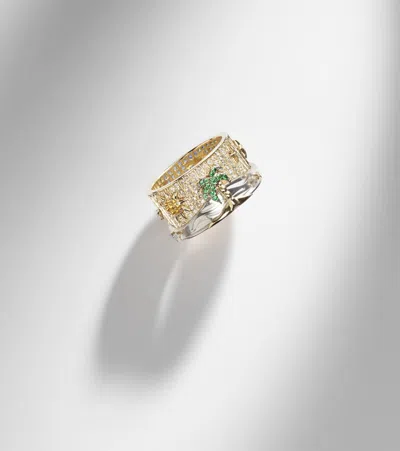 Yvonne Léon 24 Heures 9kt Gold Ring With Gemstones In Gold