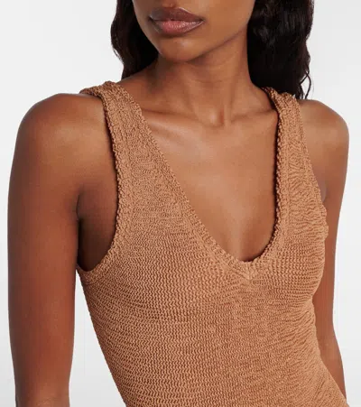 Hunza G Womens Metallic Cocoa Sadie Swimsuit In Multi