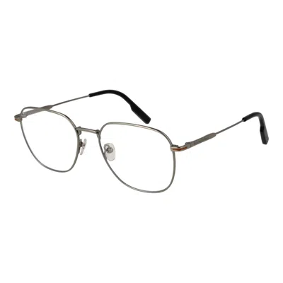 Ermenegildo Zegna Silver Men Optical Frames In Gray