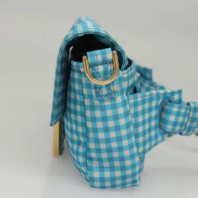 Pre-owned Fendi Bebaguette Blue Nylon Shoulder Bag ()