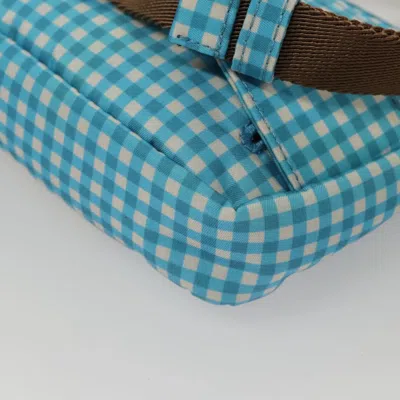 Pre-owned Fendi Bebaguette Blue Nylon Shoulder Bag ()