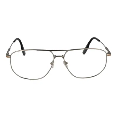 Ermenegildo Zegna Silver Men Optical Frames In Gray
