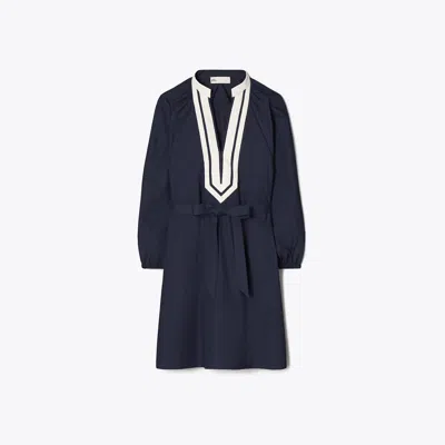 Tory Burch Balloon Sleeve Cotton Tunic Dress In Blue