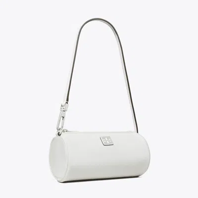 Tory Burch Virginia Nylon Cylinder Bag Snow White In White