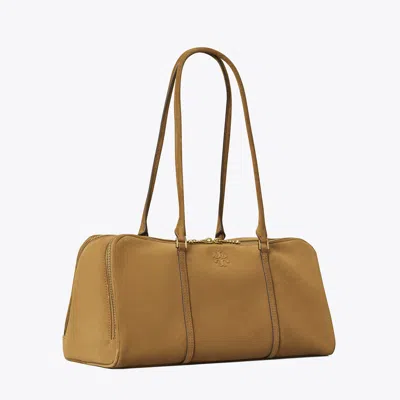 Tory Burch Marshmallow Suede Satchel In Brown