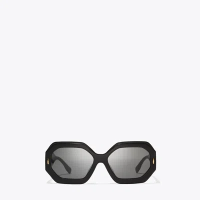 Tory Burch Miller Geometric Sunglasses In Black