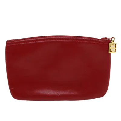 Pre-owned Givenchy G Logo Red Leather Wallet  ()