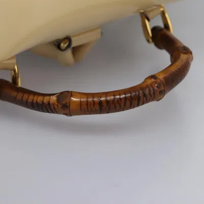 Pre-owned Gucci Bamboo Beige Patent Leather Backpack Bag ()