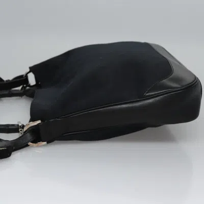 Pre-owned Gucci Bamboo Black Canvas Tote Bag ()