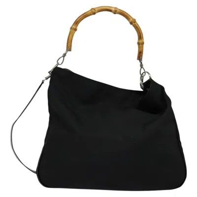 Pre-owned Gucci Bamboo Black Synthetic Tote Bag ()