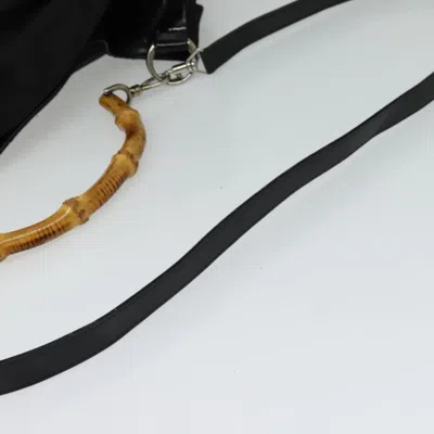 Pre-owned Gucci Bamboo Black Synthetic Tote Bag ()