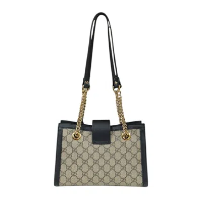 Pre-owned Gucci Beige Black Gg Supreme Shoulder Bag Tote Bag ()