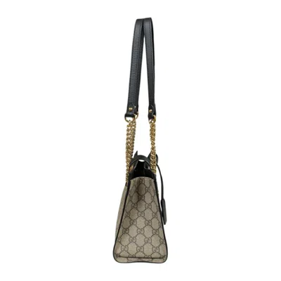 Pre-owned Gucci Beige Black Gg Supreme Shoulder Bag Tote Bag ()