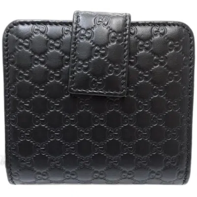 Pre-owned Gucci Black Leather Wallet (bi-fold) ()