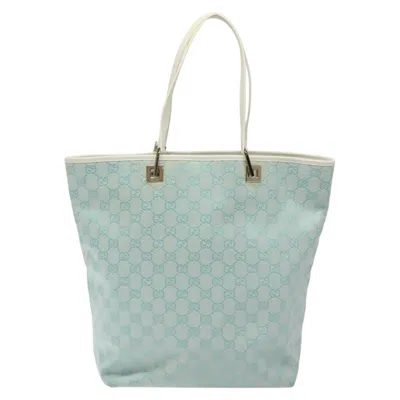 Pre-owned Gucci Gg Canvas Blue Canvas Tote Bag ()