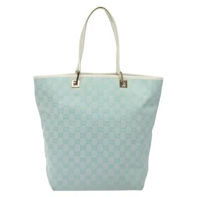 Pre-owned Gucci Gg Canvas Blue Canvas Tote Bag ()
