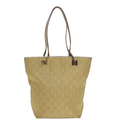Pre-owned Gucci Gg Canvas Gold Canvas Tote Bag ()