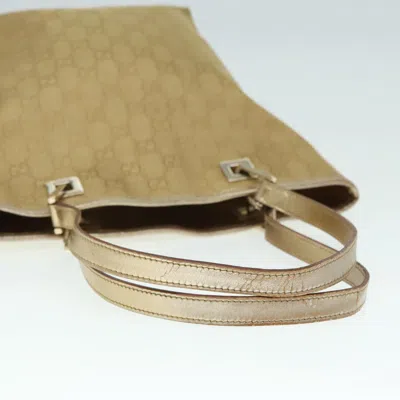 Pre-owned Gucci Gg Canvas Gold Canvas Tote Bag ()