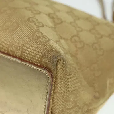 Pre-owned Gucci Gg Canvas Gold Canvas Tote Bag ()