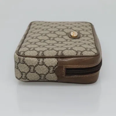 Pre-owned Gucci Gg Supreme Beige Canvas Clutch Bag ()