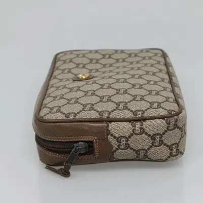 Pre-owned Gucci Gg Supreme Beige Canvas Clutch Bag ()