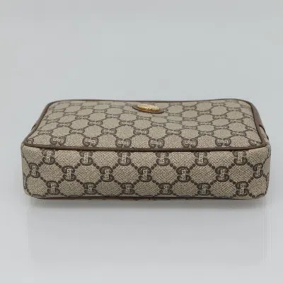 Pre-owned Gucci Gg Supreme Beige Canvas Clutch Bag ()