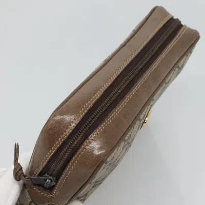 Pre-owned Gucci Gg Supreme Beige Canvas Clutch Bag ()