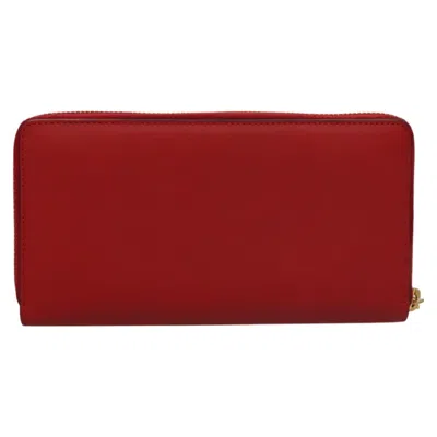 Pre-owned Gucci Nymphaea Red Leather Wallet  ()