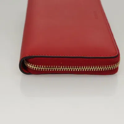 Pre-owned Gucci Nymphaea Red Leather Wallet  ()