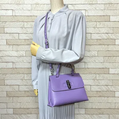 Pre-owned Gucci Purple Leather Shoulder Bag ()