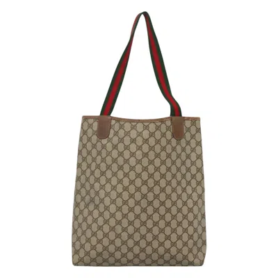 Pre-owned Gucci Sherry Beige Canvas Tote Bag ()