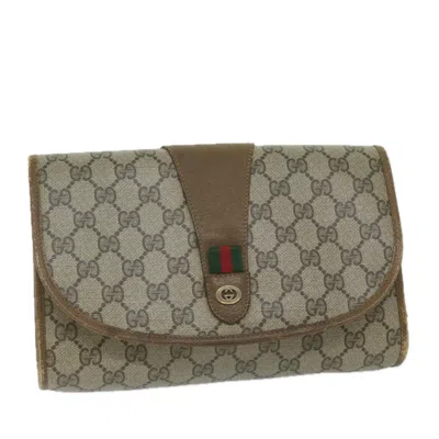 Pre-owned Gucci Sherry Beige Canvas Clutch Bag ()