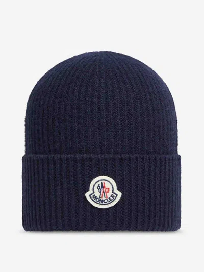 Moncler Cashmere Wool Beanie In Blue
